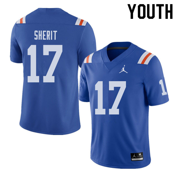 Jordan Brand Youth #17 Jordan Sherit Florida Gators Throwback Alternate College Football Jerseys Sal